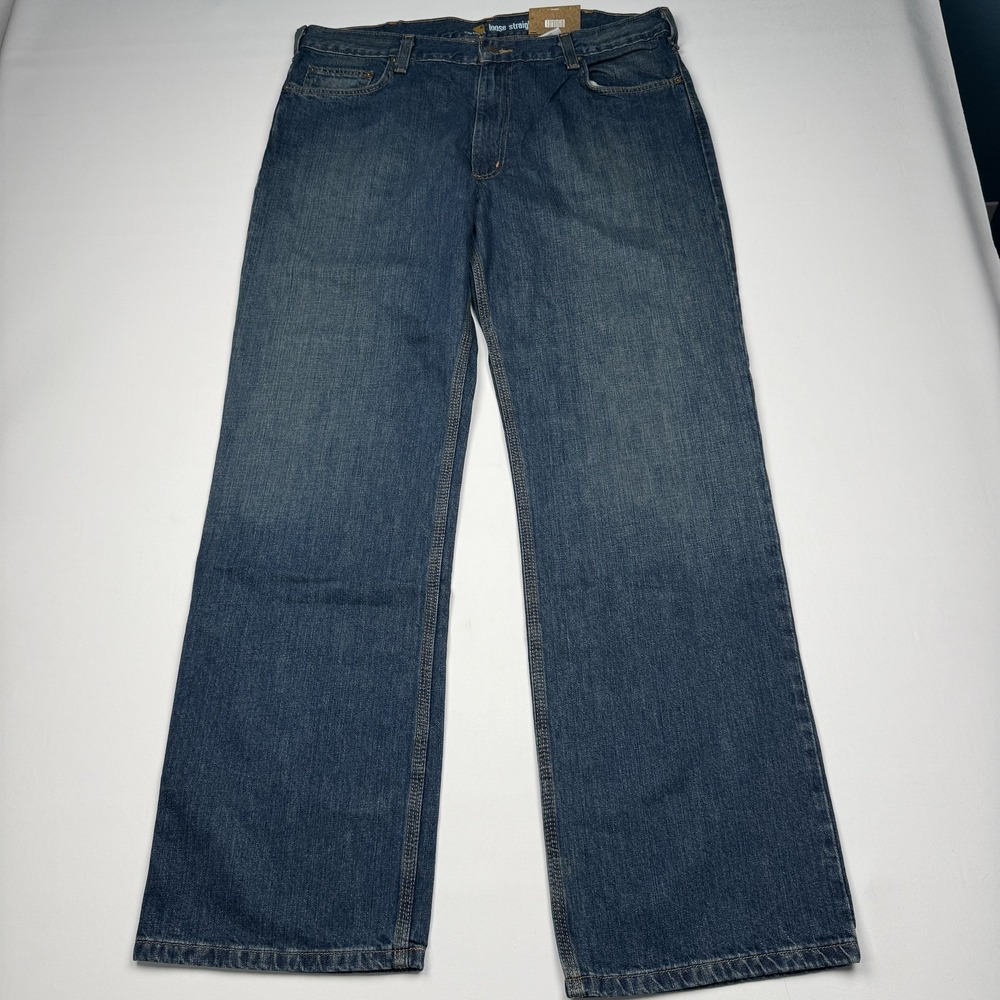 Carhartt B325 Loose Straight Jeans Mens 38x34 Blue Relaxed Fit Denim Workwear
